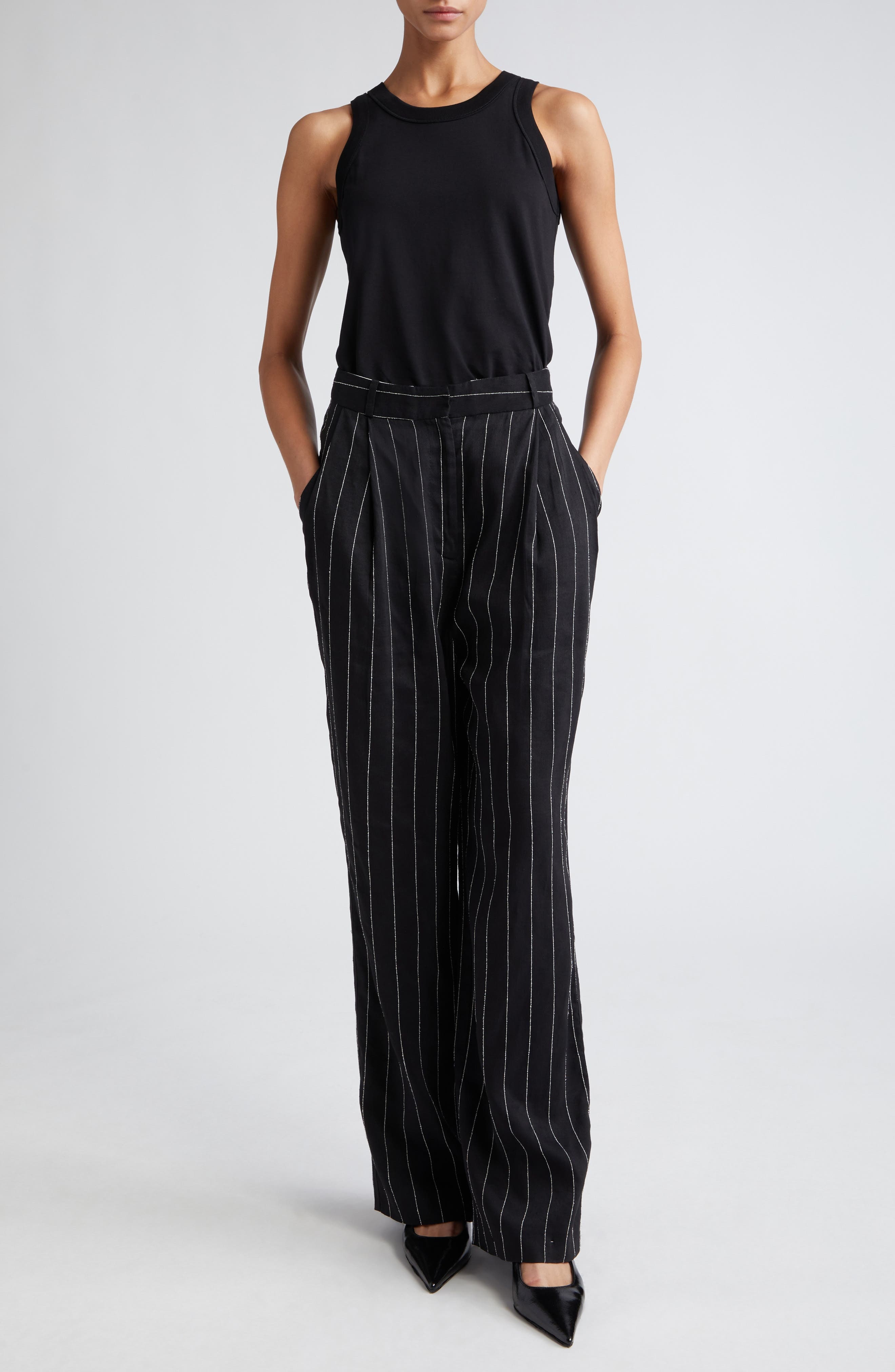 LOULOU DE SAISON Poso Supima® Cotton Tank in Black at Nordstrom - 2