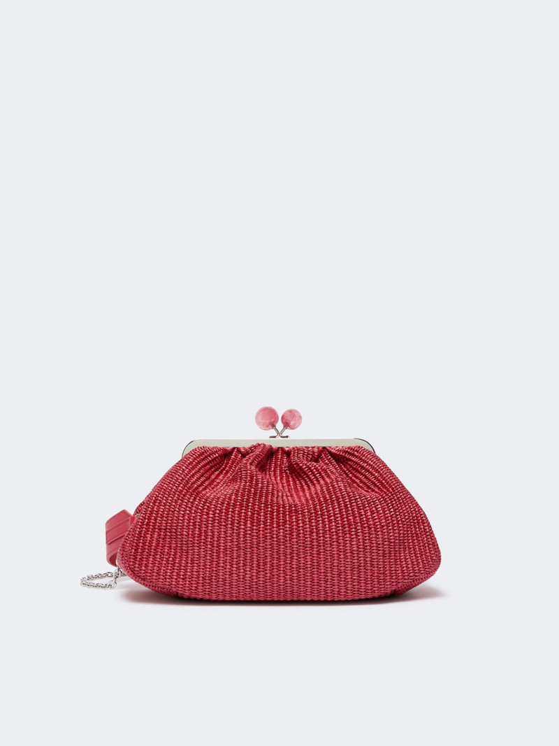 FORTUNA Medium raffia-effect Pasticcino bag - ANTIQUE ROSE 1
