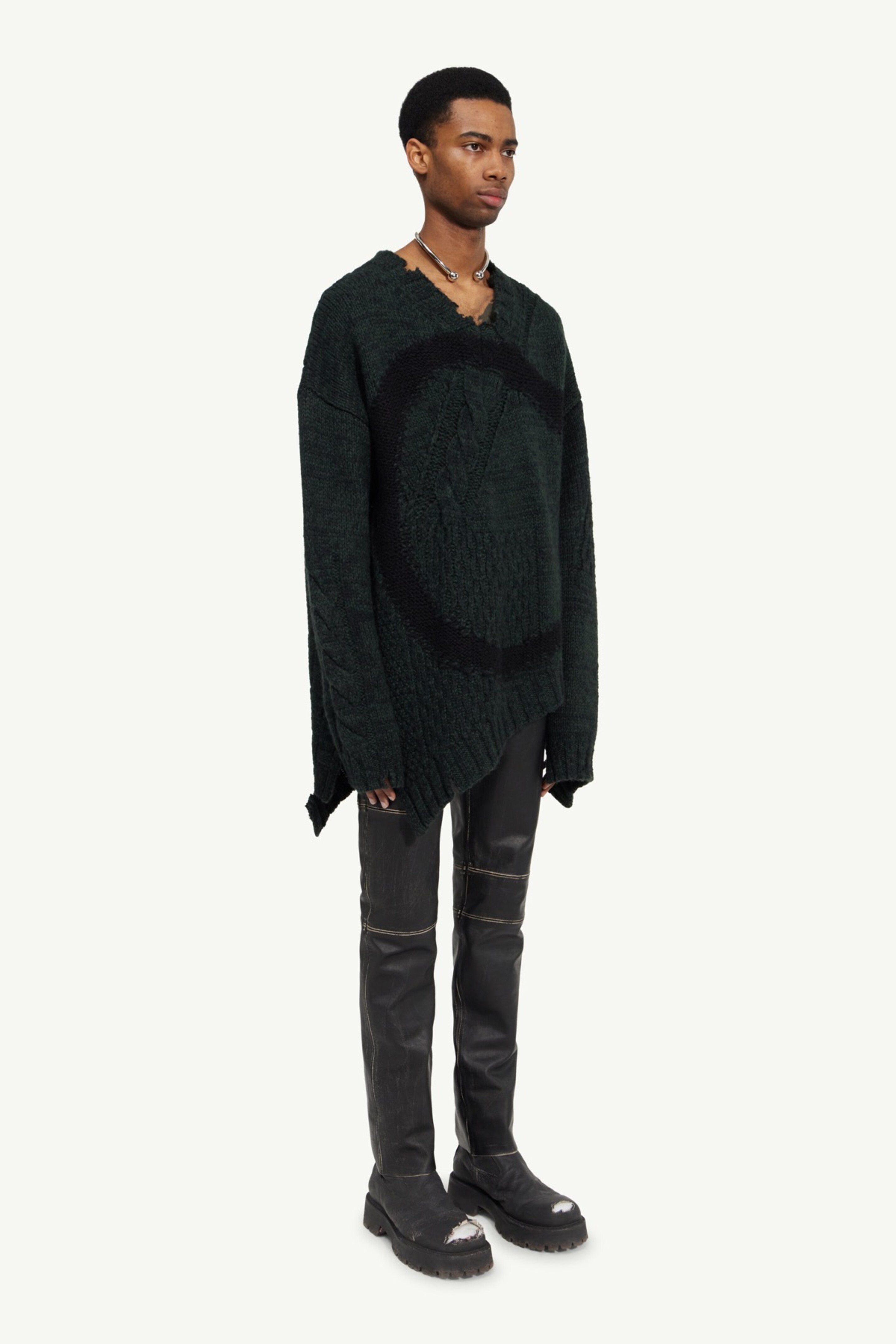 Distressed knit sweater - 3