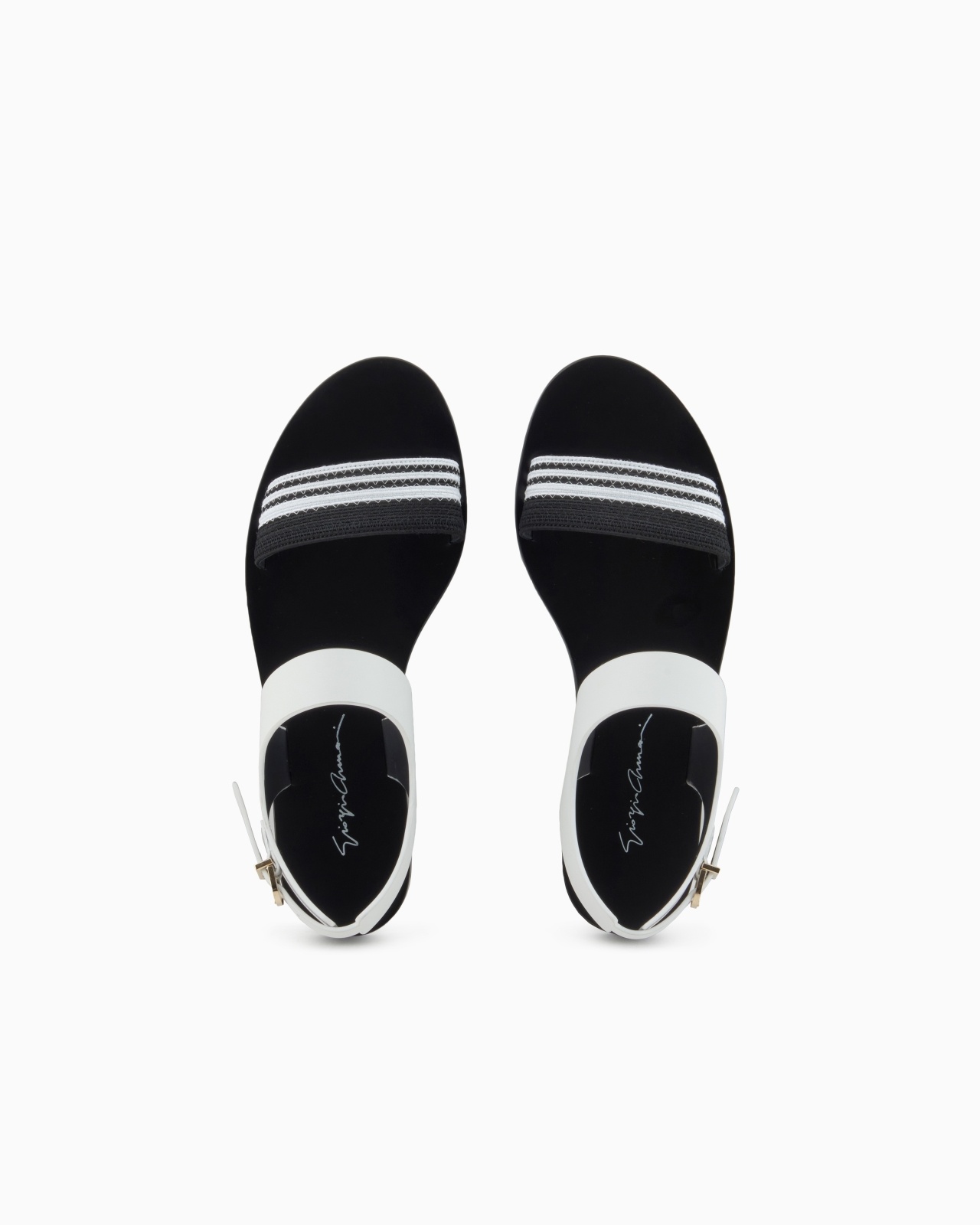 FLAT SANDALS IN LEATHER AND FABRIC - 3