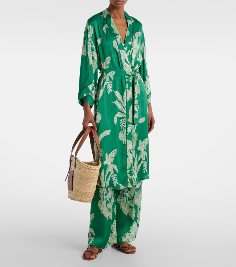 Poupette St Barth Erica floral satin kaftan outlook