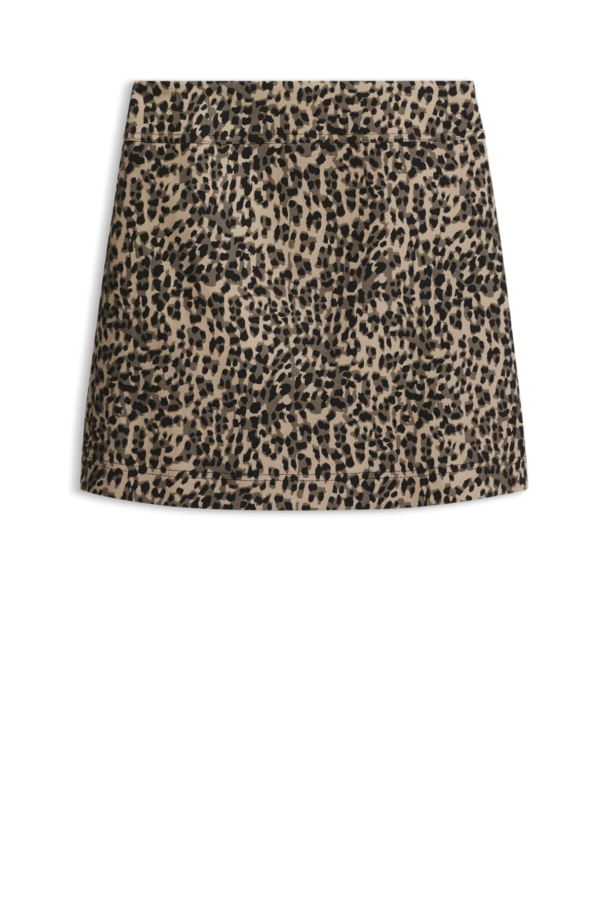 LEOPARD-JACQUARD MINI SKIRT WITH HIDDEN ZIPPER - 1
