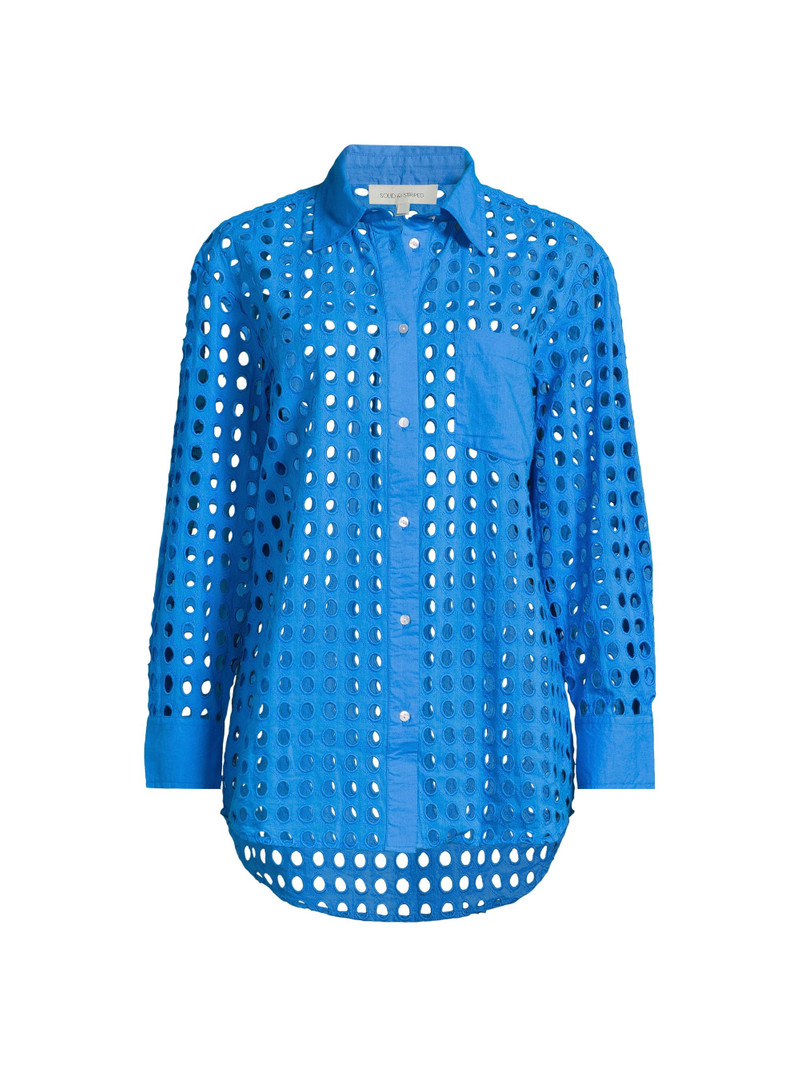 Women's The Oxford Eyelet Shirt - Cosmic Blue 1
