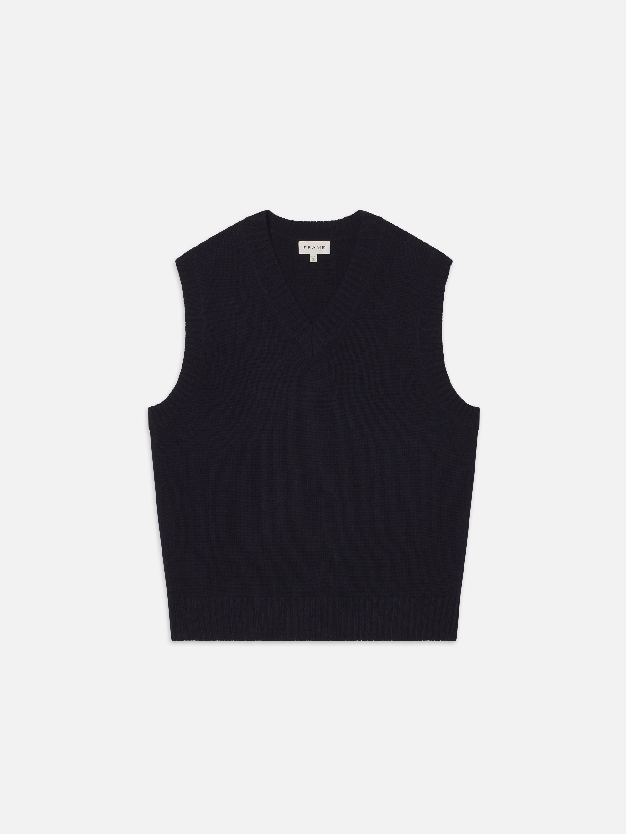 Cashmere Vest in Navy - 1
