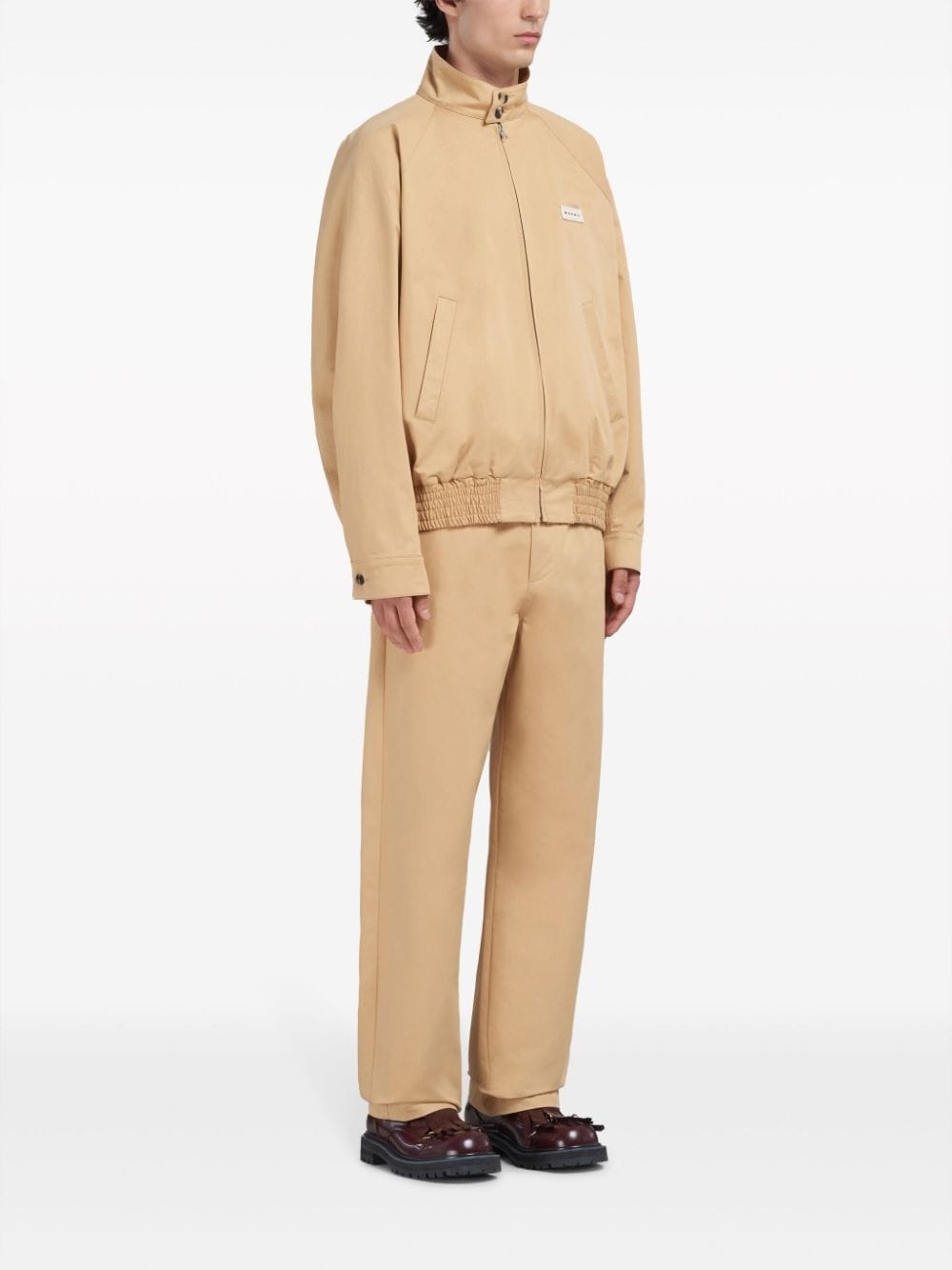 logo-patch cotton bomber jacket - 2