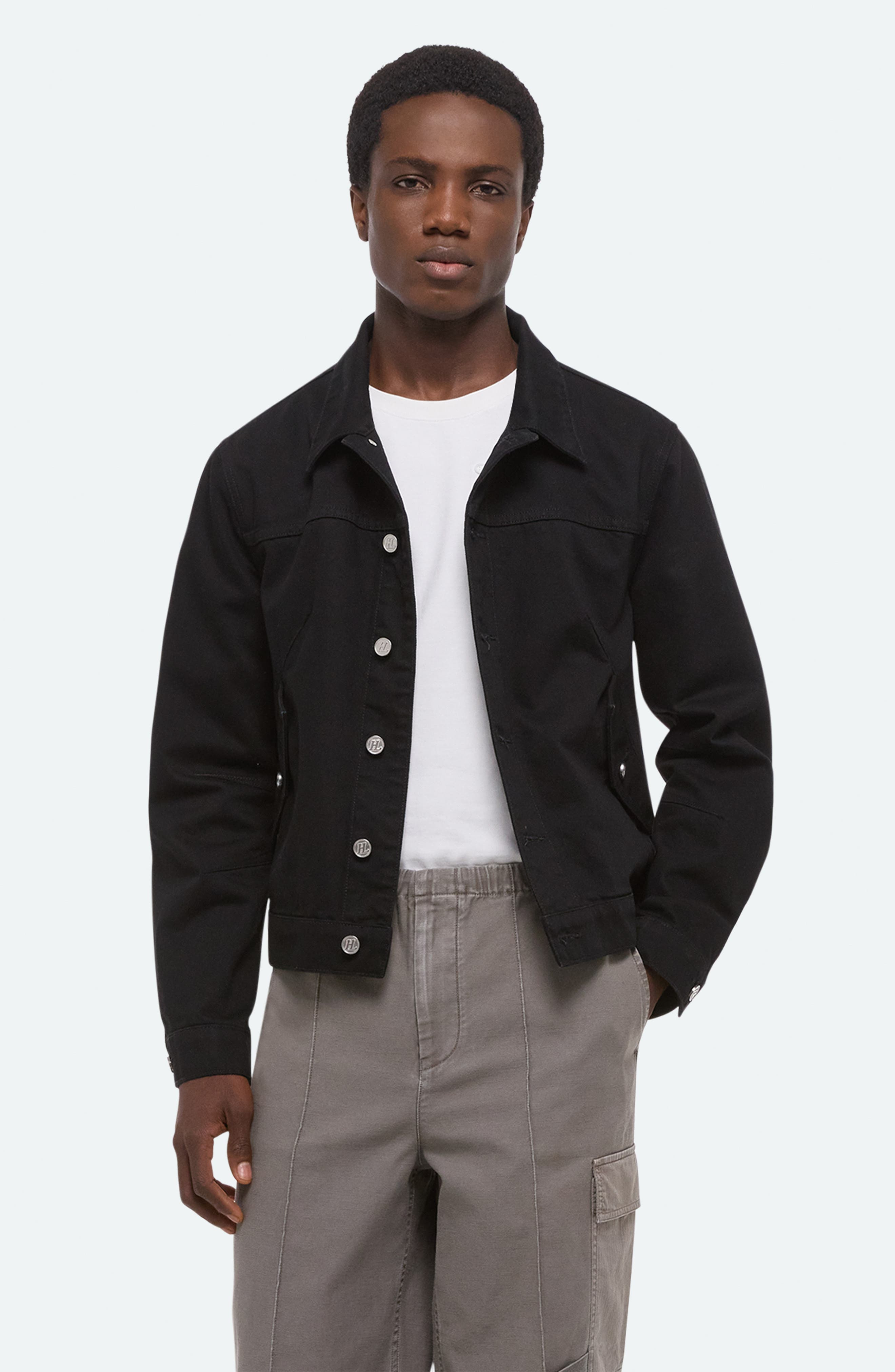 Helmut Lang Apex Denim Trucker Jacket in Rinsed Black at Nordstrom - 8