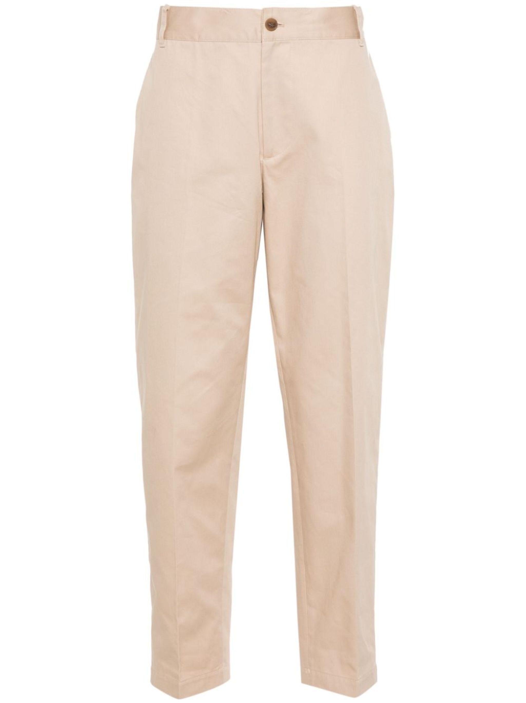 logo-embroidered cotton trousers - 1