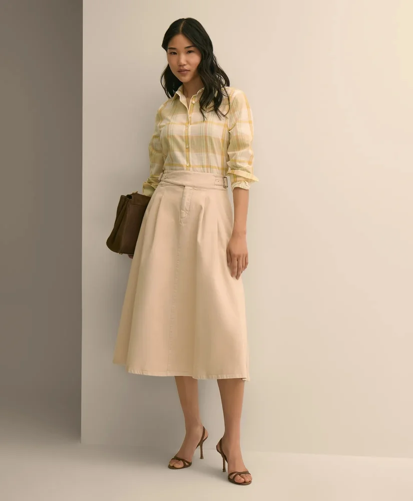 Gurkha Pleated Skirt in Cotton Blend - 1