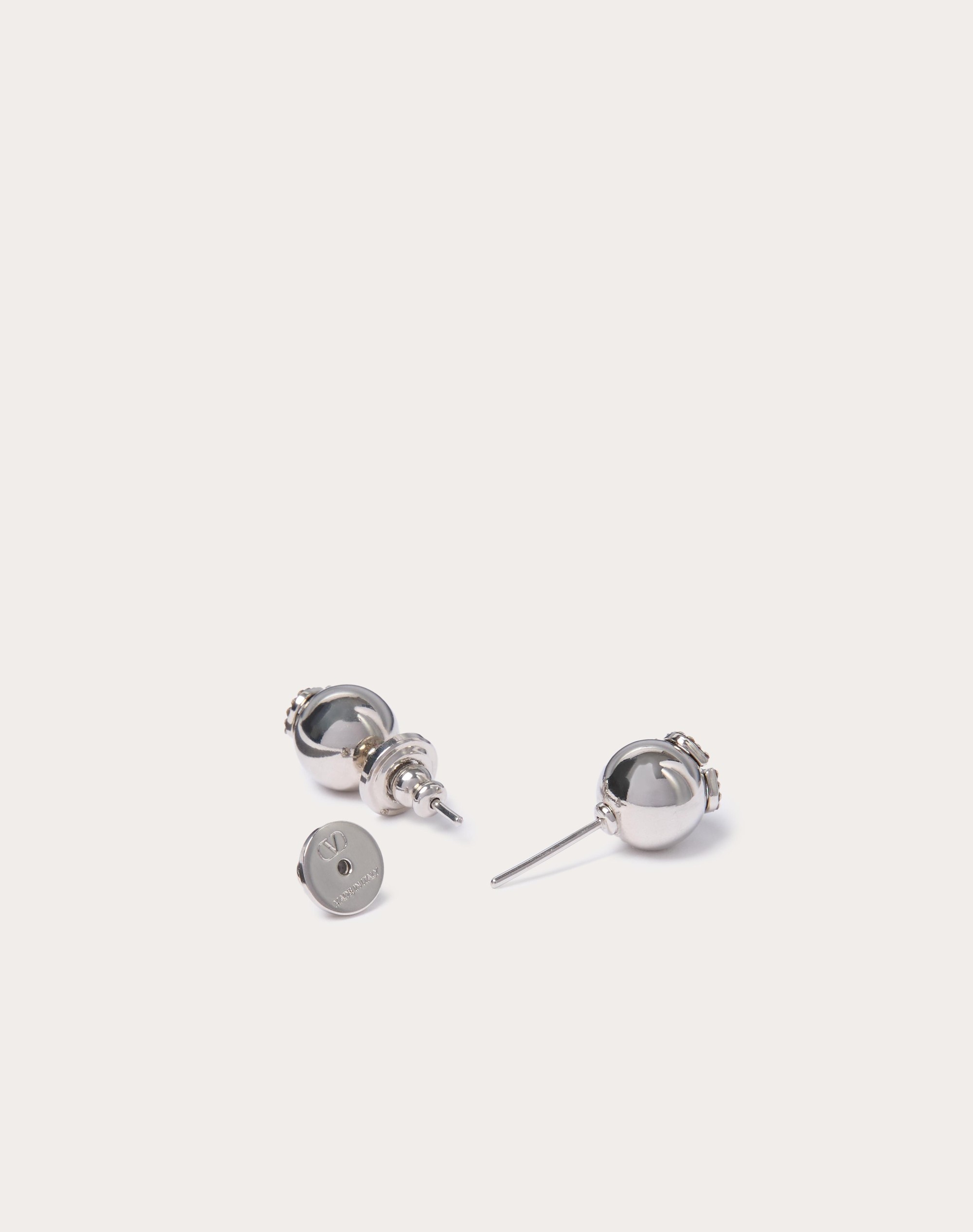VLOGO SIGNATURE METAL AND SWAROVSKI® CRYSTAL EARRINGS - 4