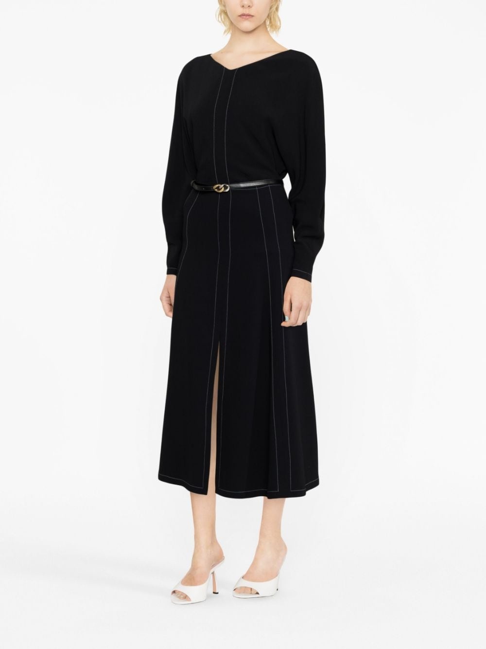 front-slit midi skirt - 2