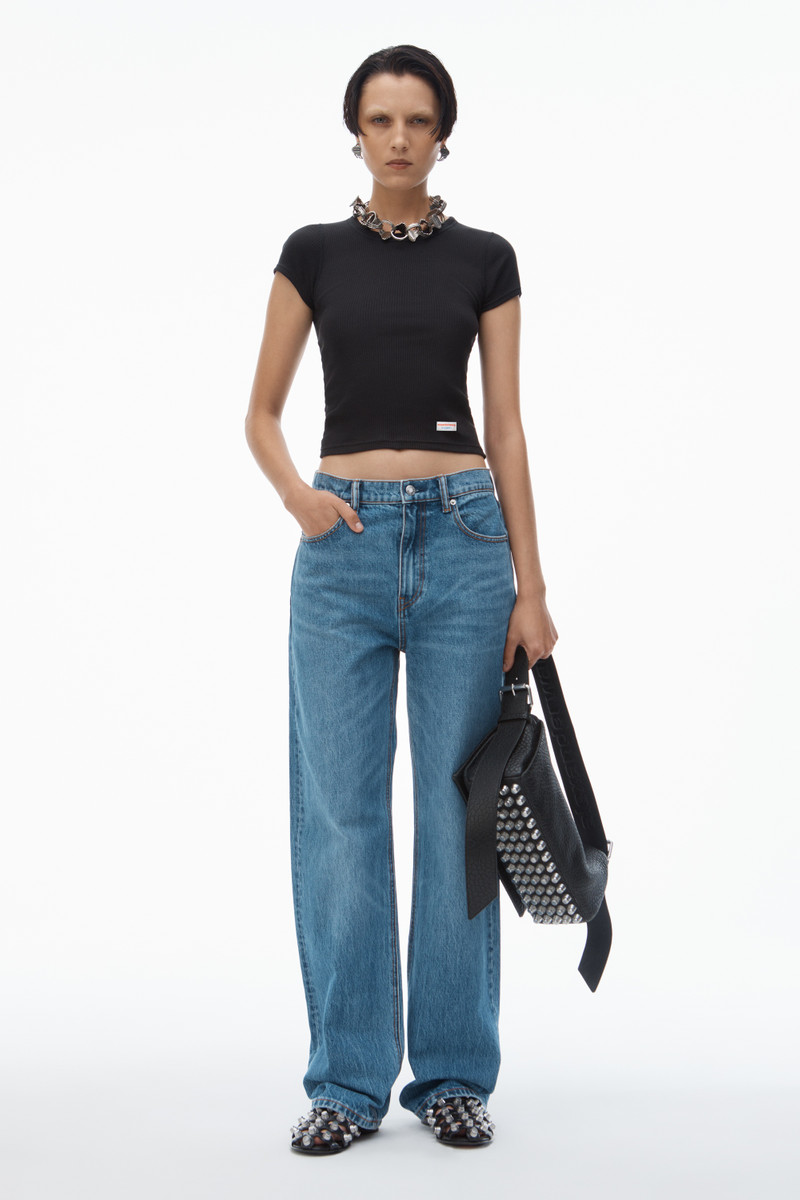 Alexander Wang EZ MID-RISE STRAIGHT-LEG JEAN IN DENIM outlook