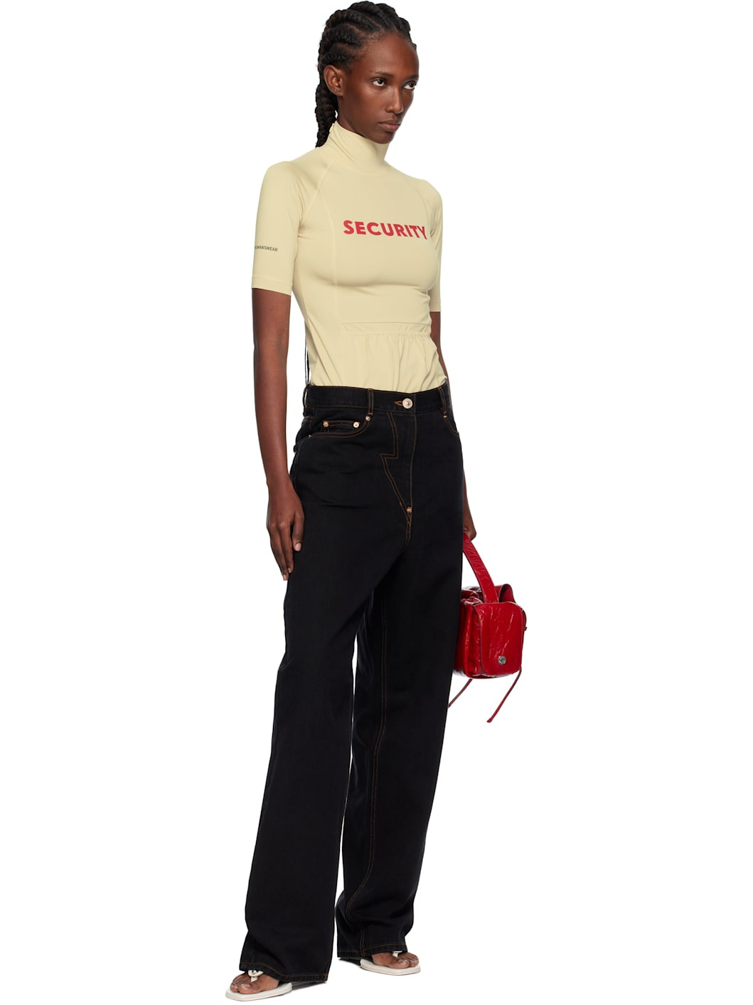 Yellow 'Security' Pocket Top - 5