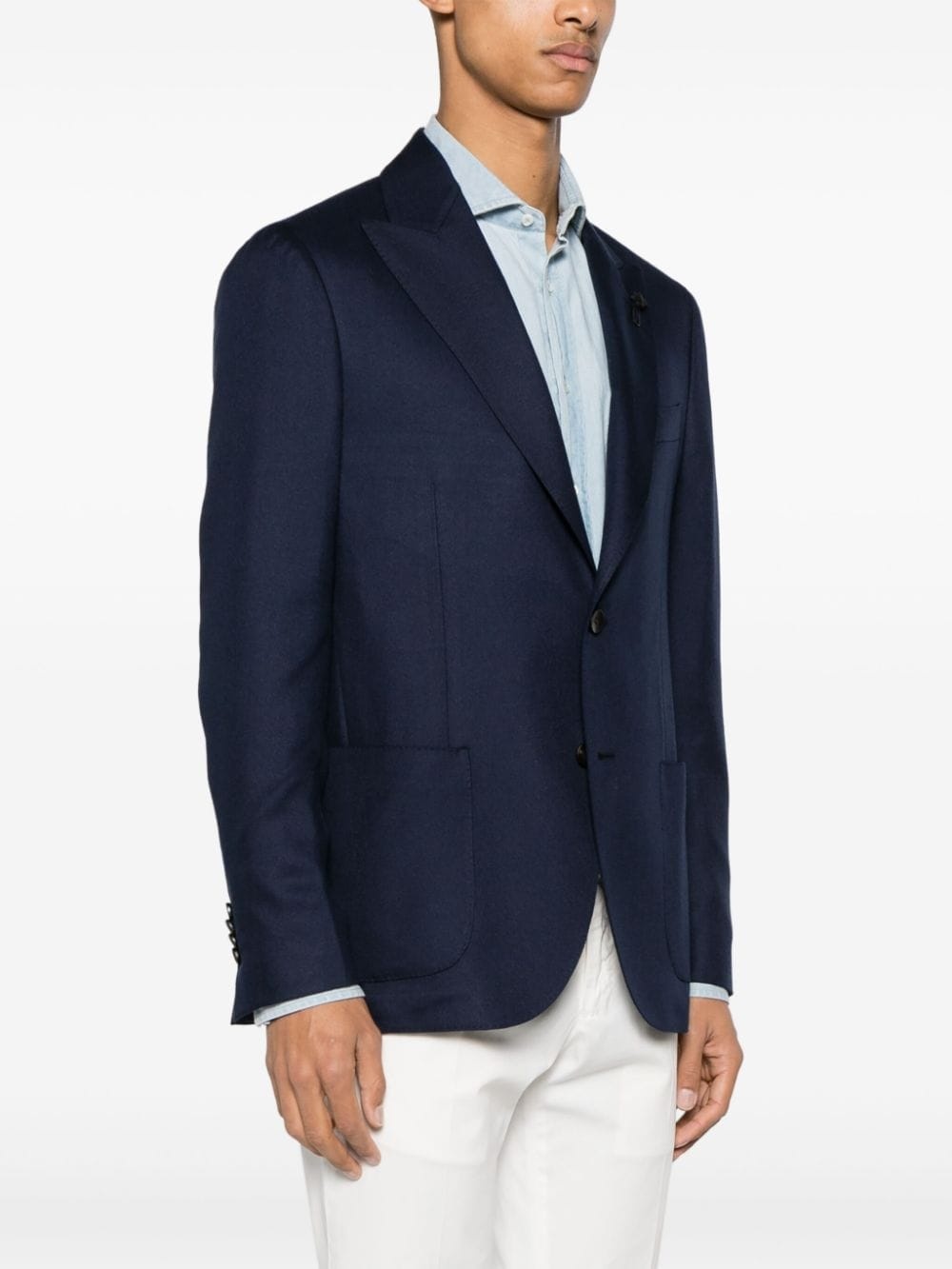 single-breasted twill blazer - 3