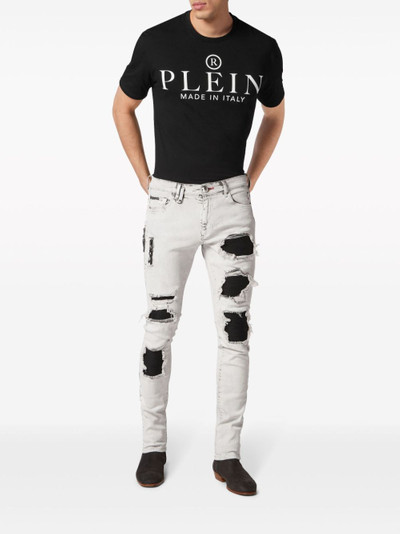 PHILIPP PLEIN ripped stonewashed skinny jeans outlook