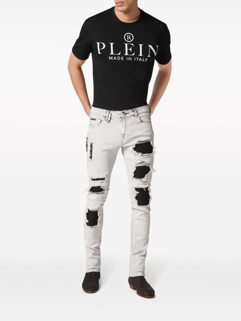 PHILIPP PLEIN ripped stonewashed skinny jeans outlook