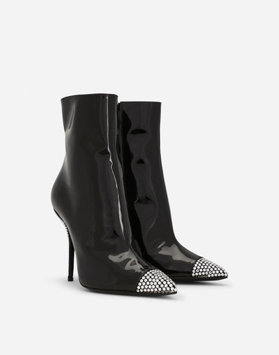 Dolce & Gabbana Patent leather ankle boots with fusible rhinestones outlook