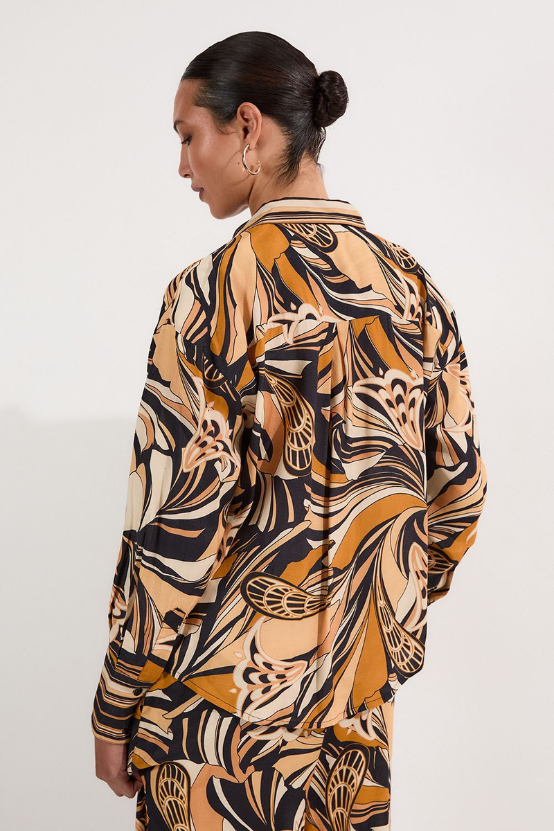 Beach Border Print Spun Viscose Shirt 5