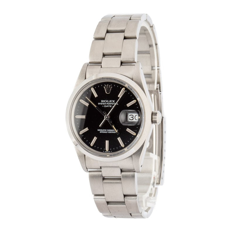 181659 Pre-owned Rolex Date 15000 Black Dial - 2