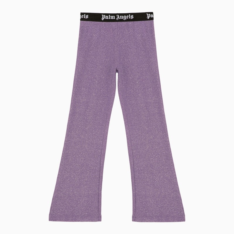 Lilac lurex trousers with logo - 1