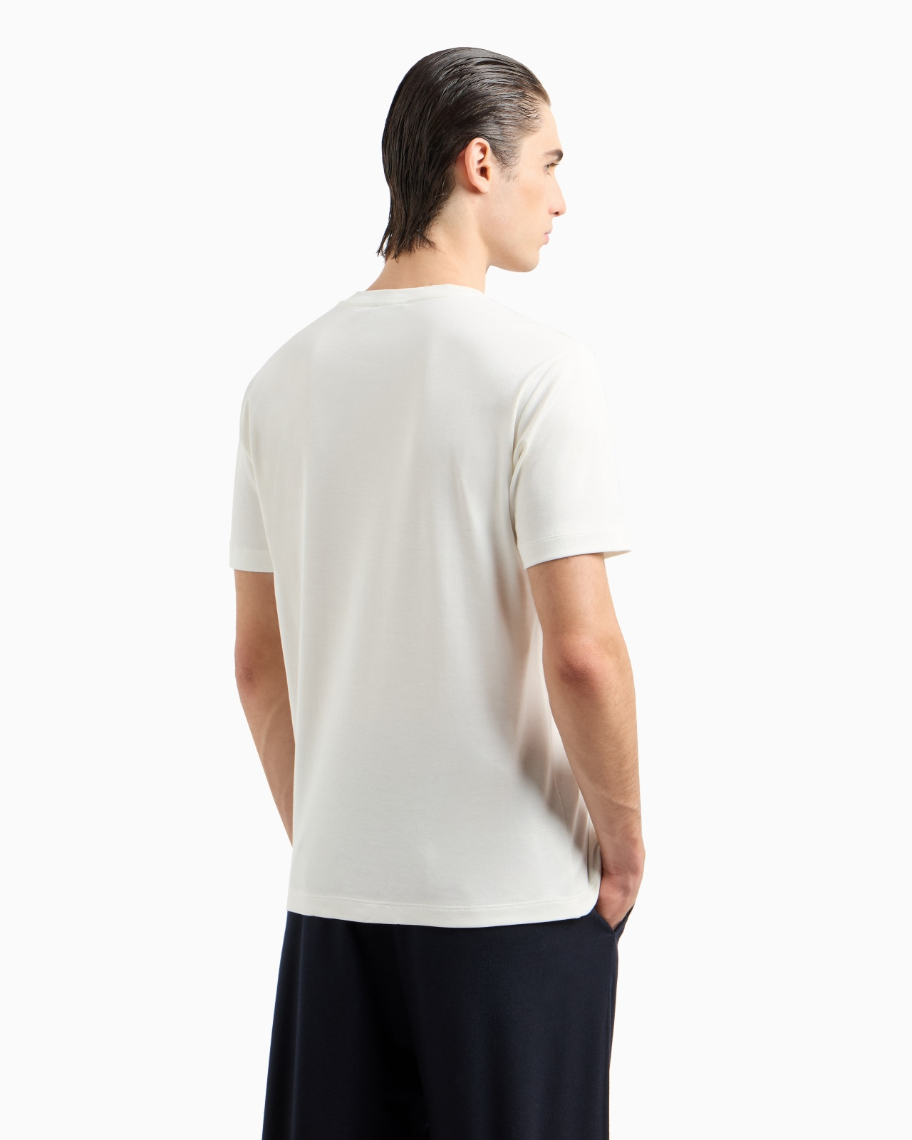 Pure cotton interlock T-shirt with embroidered logo - 3