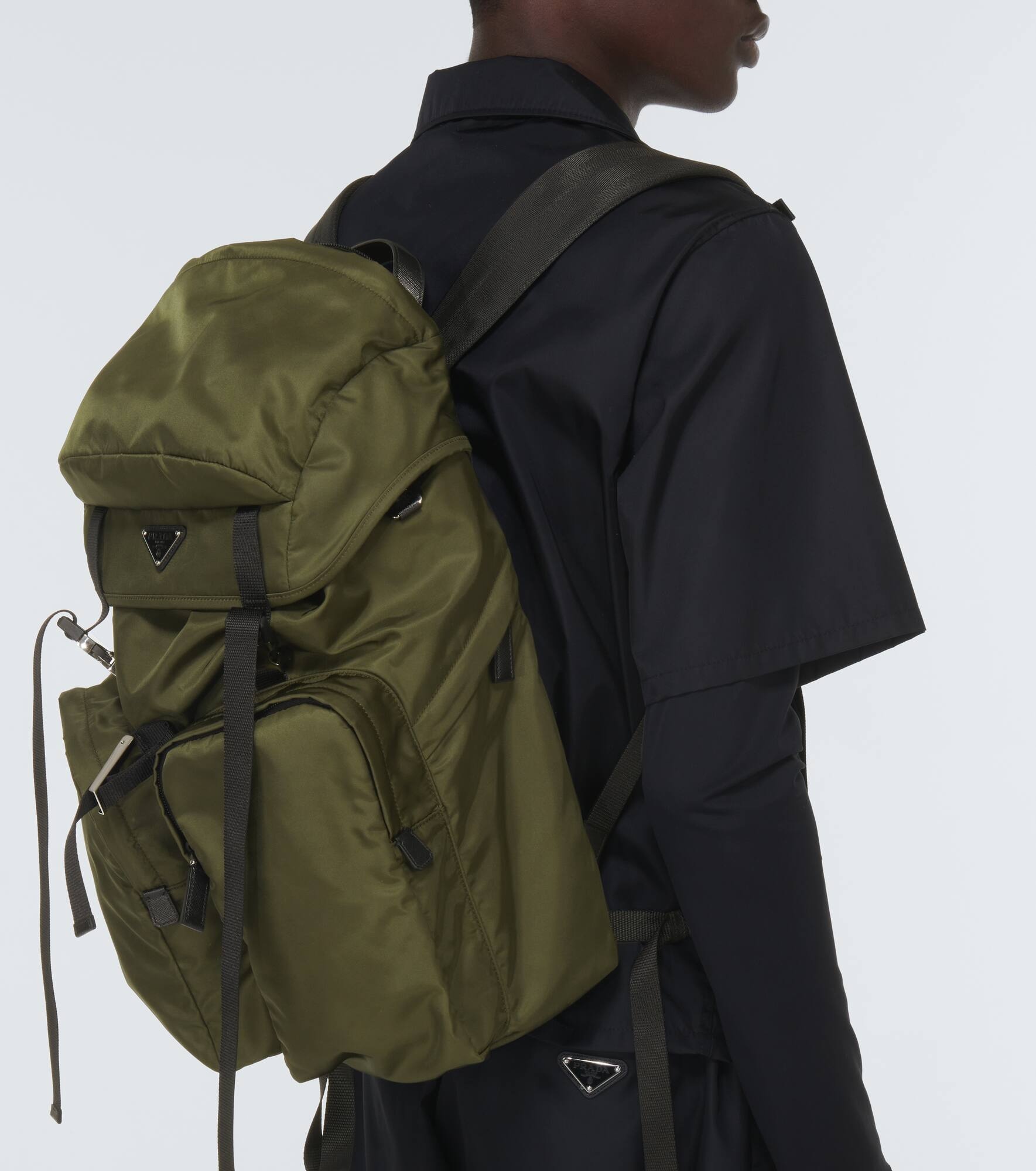 Re-Nylon leather-trimmed backpack - 4