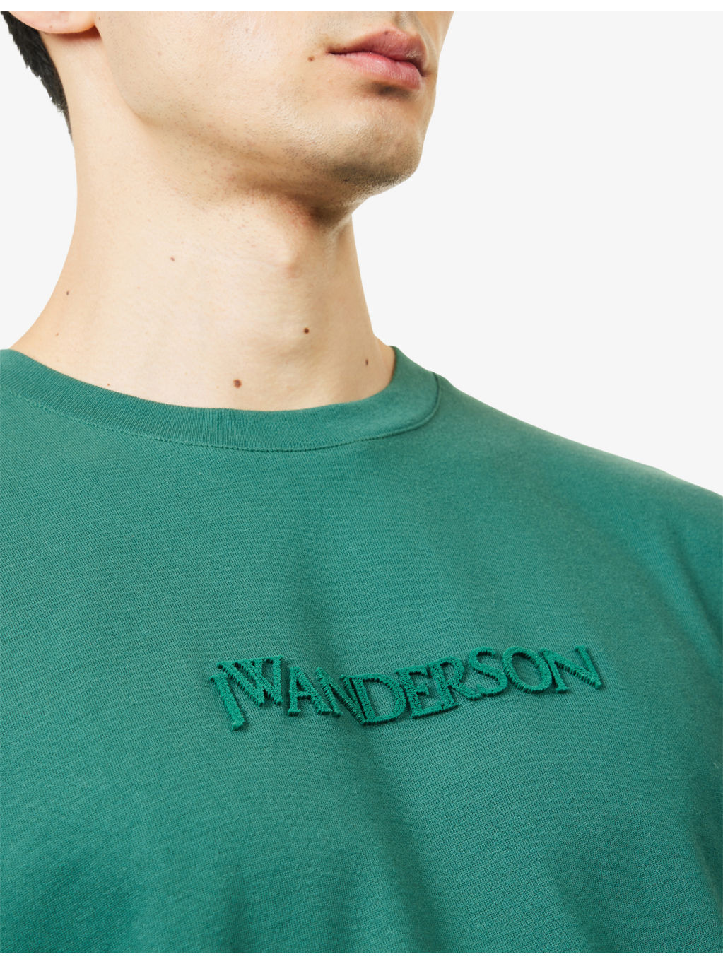 Embossed Logo-Embroidery Crewneck Cotton T-Shirt - 5