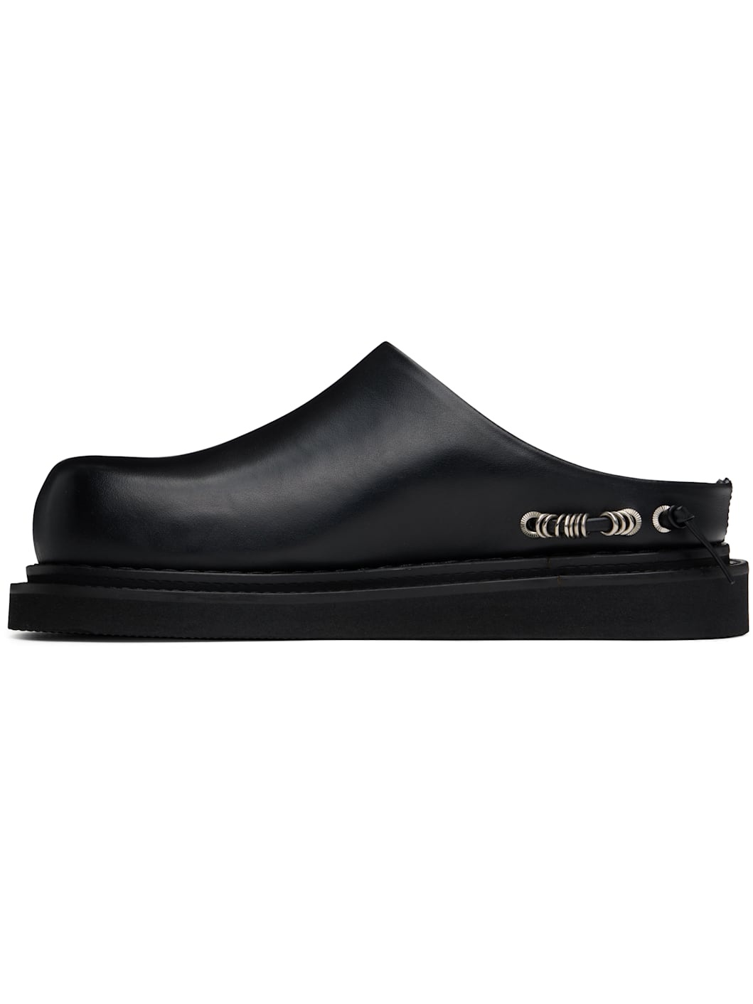 Black Leather Slip-on Loafers - 3