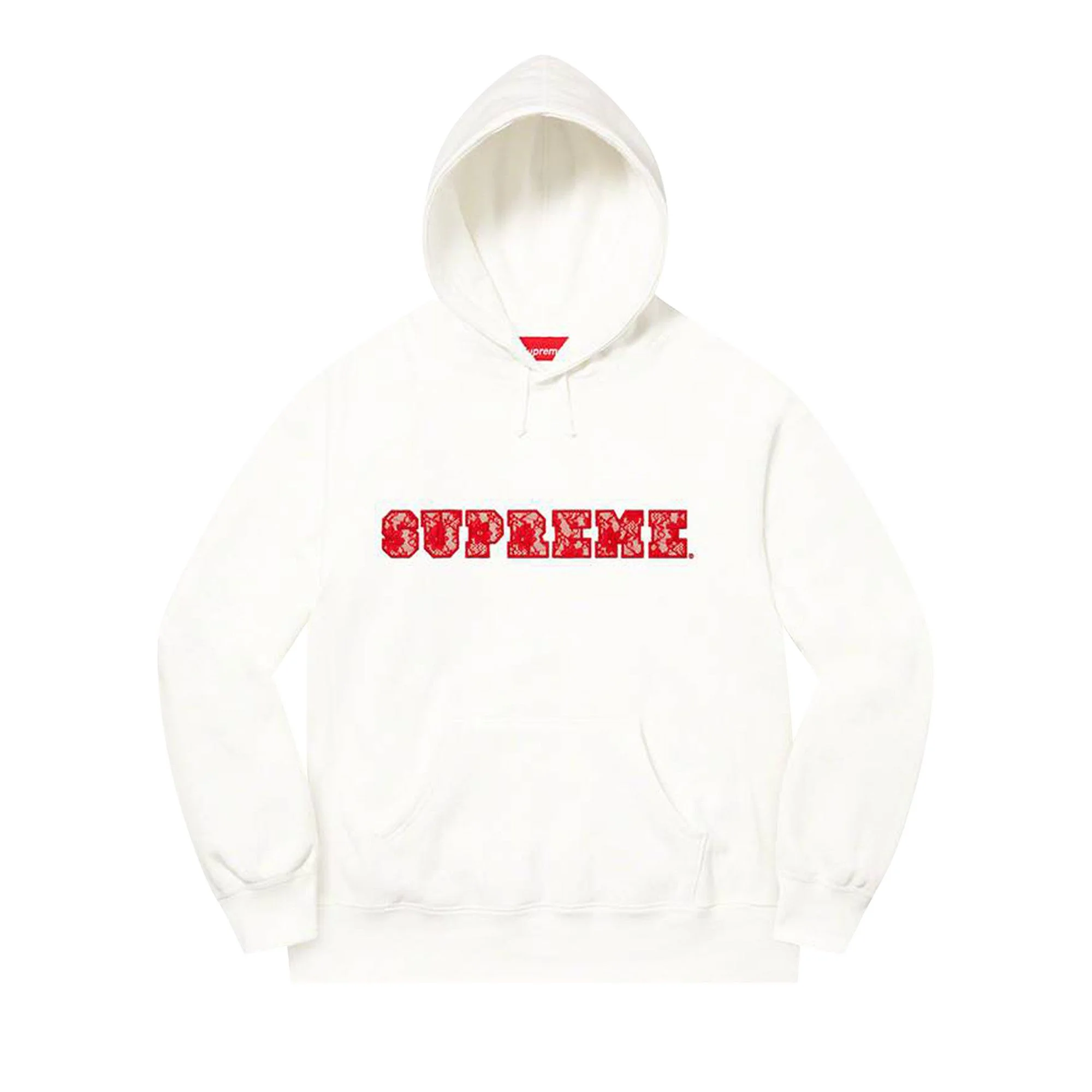 Supreme Lace Hooded Sweatshirt 'White' - 1