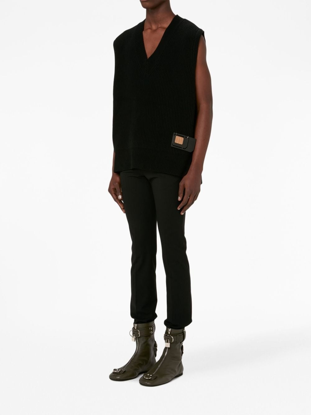 Sim Card V-neck merino vest - 3