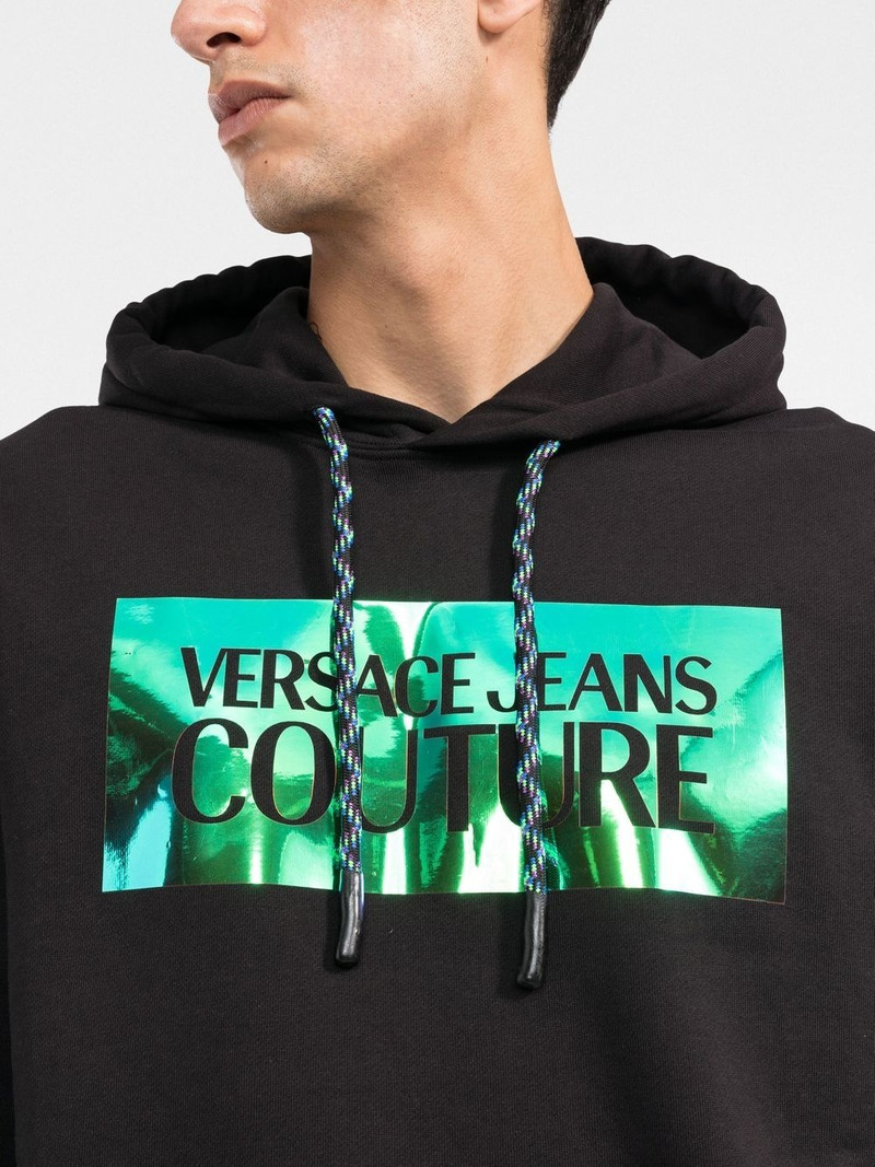 logo-print drawstring hoodie 5
