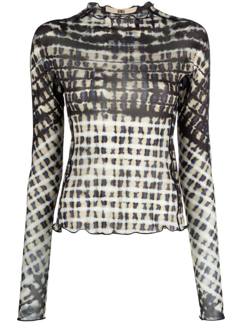 Halcyon plaid mesh top 1