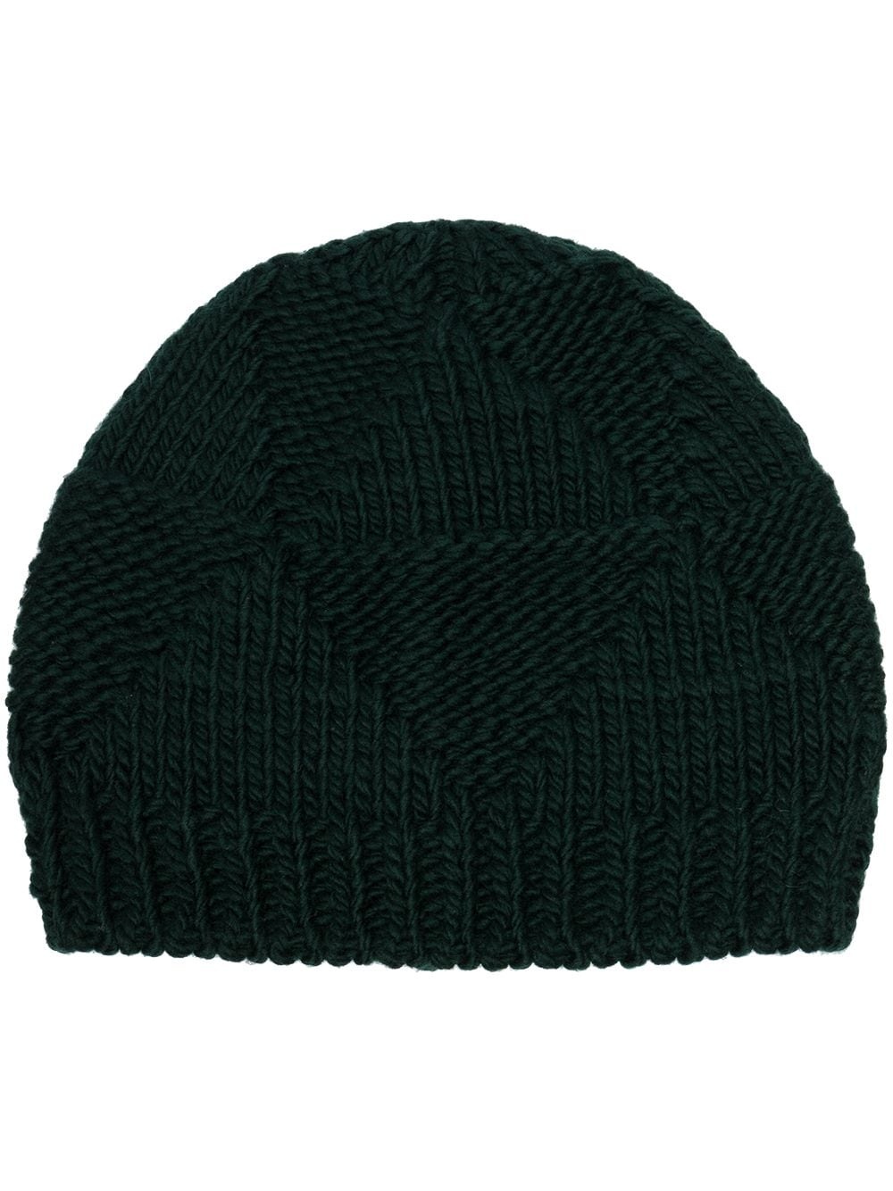 handknit ribbed beanie - 1