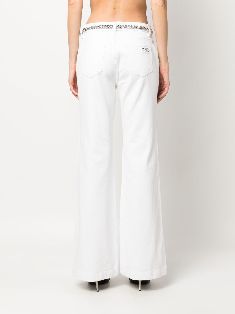 chain-link belt flared trousers 4