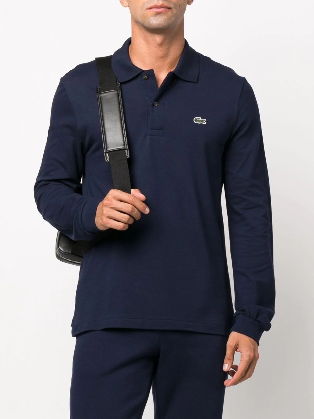 logo-patch long-sleeve polo shirt - 2