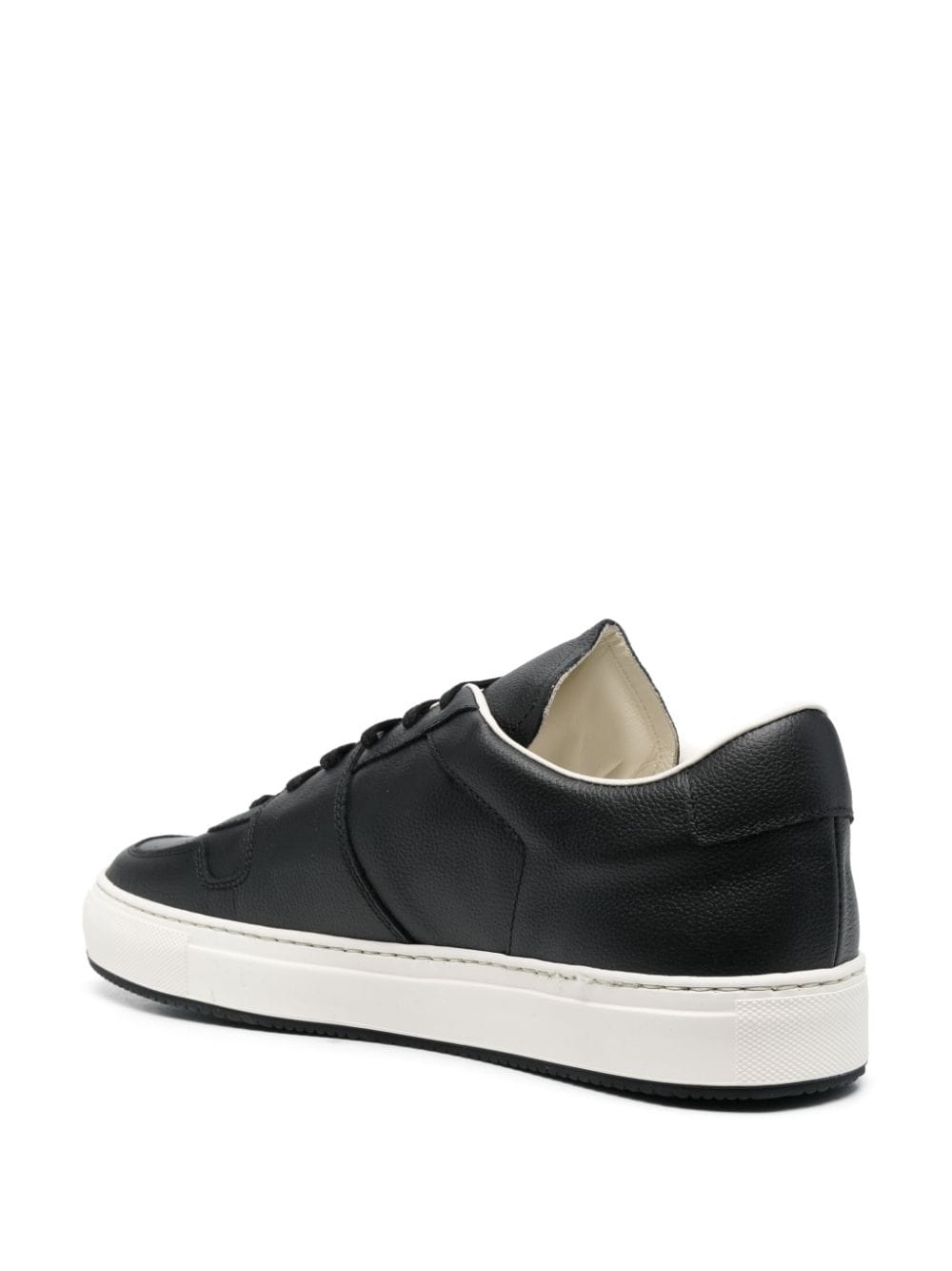 polished-finish lace-up sneakers - 3