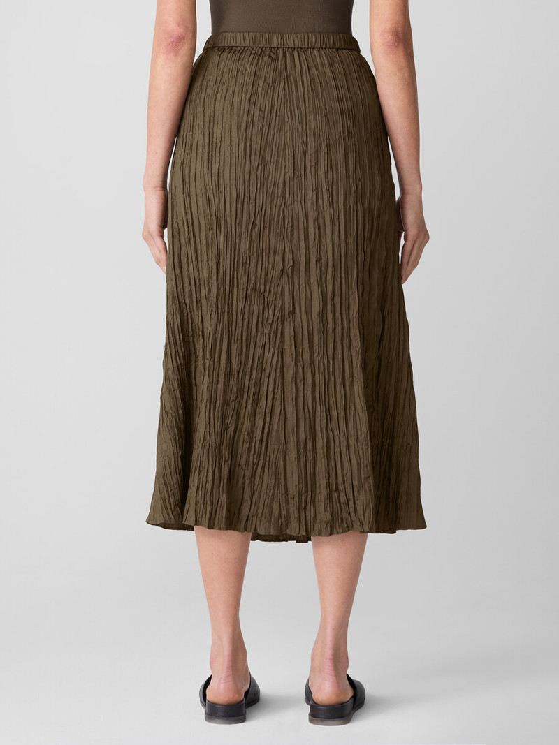 Crushed Silk Flared Skirt 4
