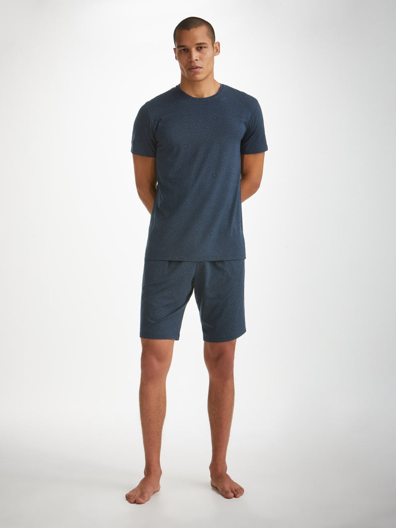 Derek Rose Men's Lounge Shorts London 12 Micro Modal Navy outlook
