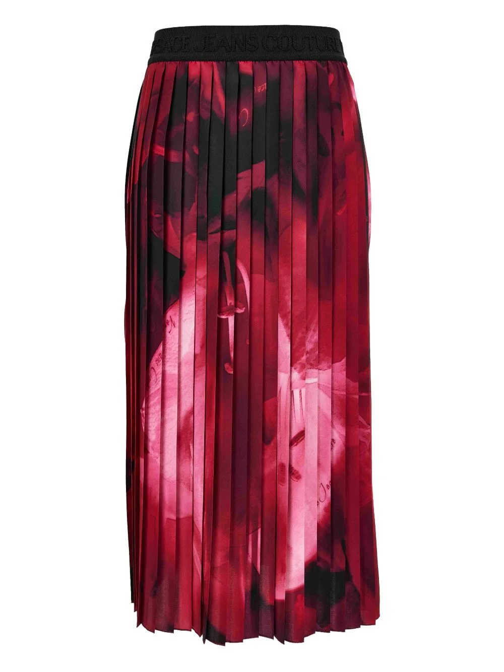 pleated rose-print skirt - 1