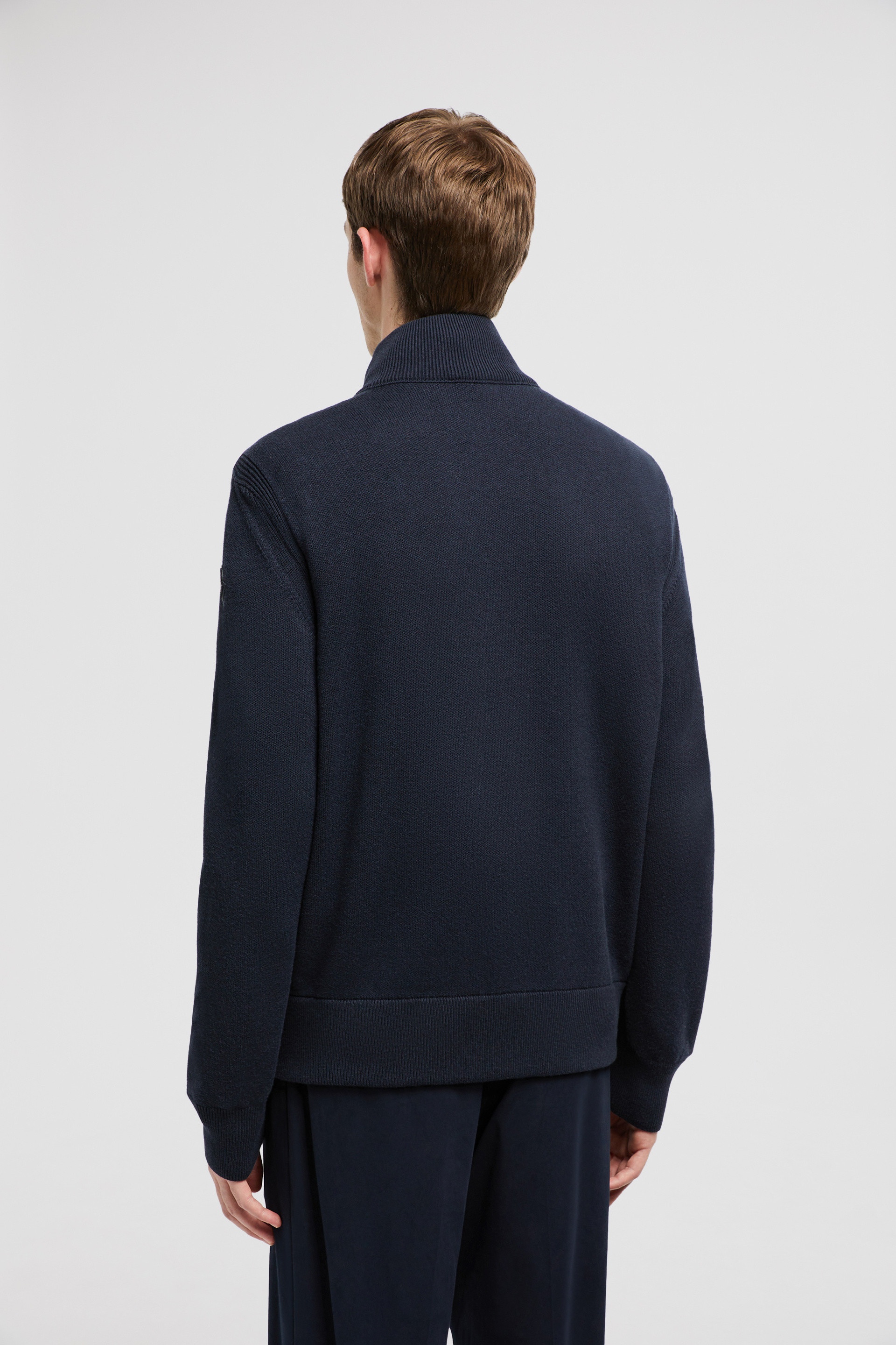 Wool, Cotton & Suede Zip-Up Cardigan - 5