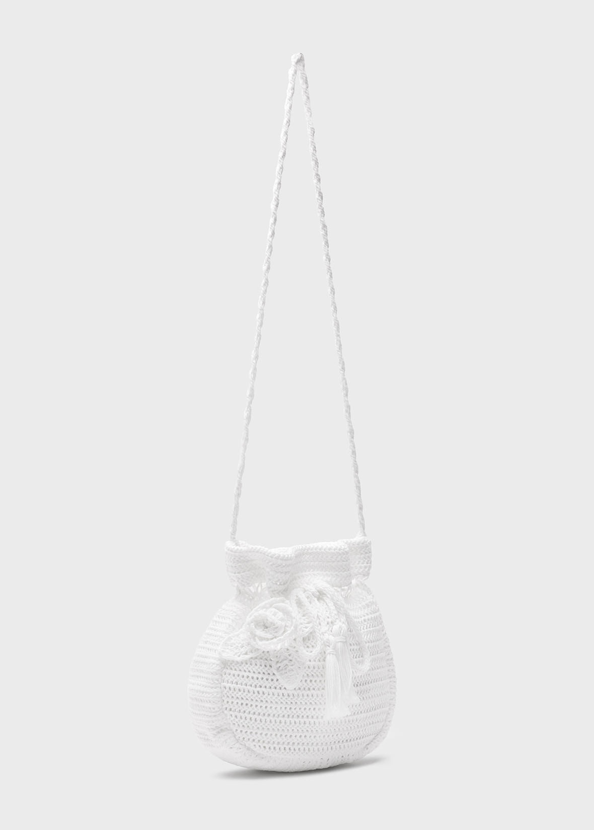 CROCHET COTTON BAG WITH ROSE DECORATIONS - 2