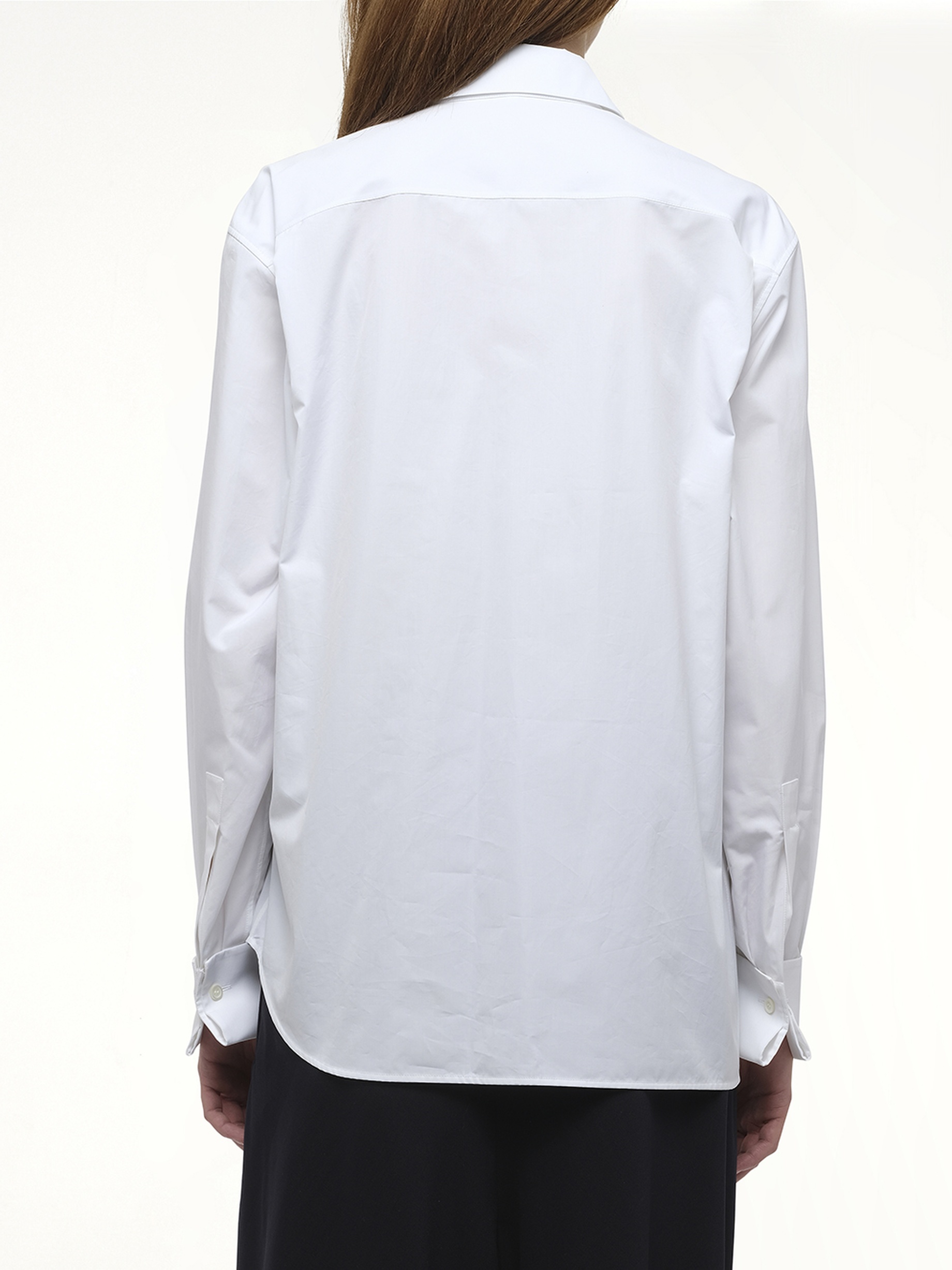Draped Logo Shirt in White - 6