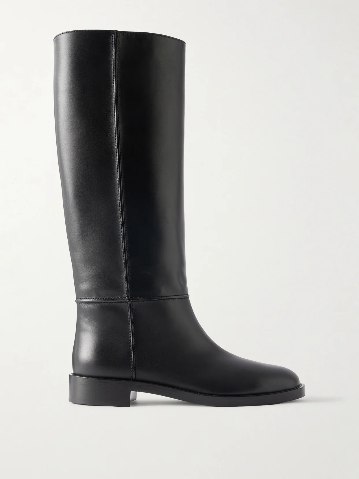 Riding Leather Knee-height Boots - 1