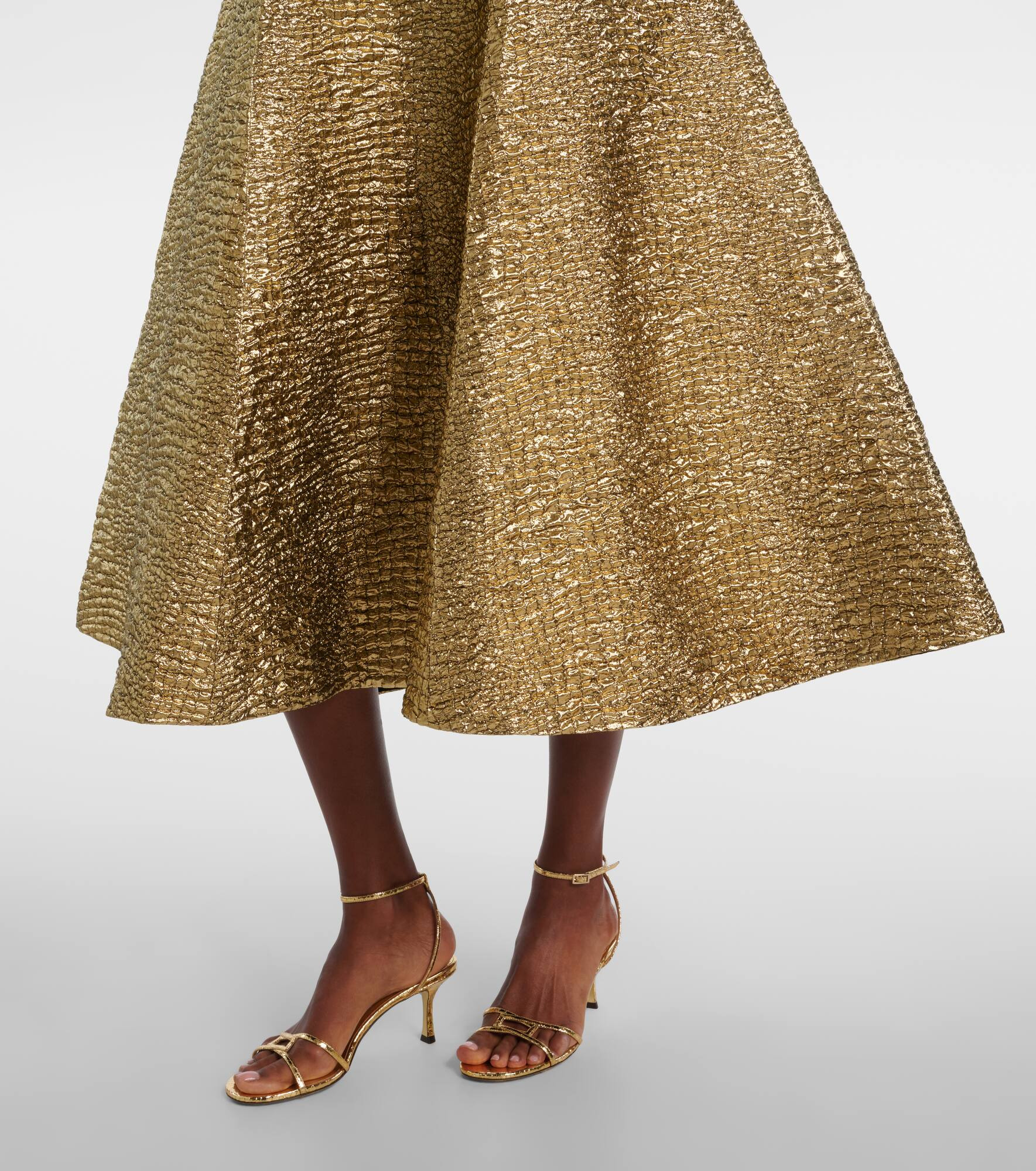 Mara metallic-effect seersucker midi dress - 6