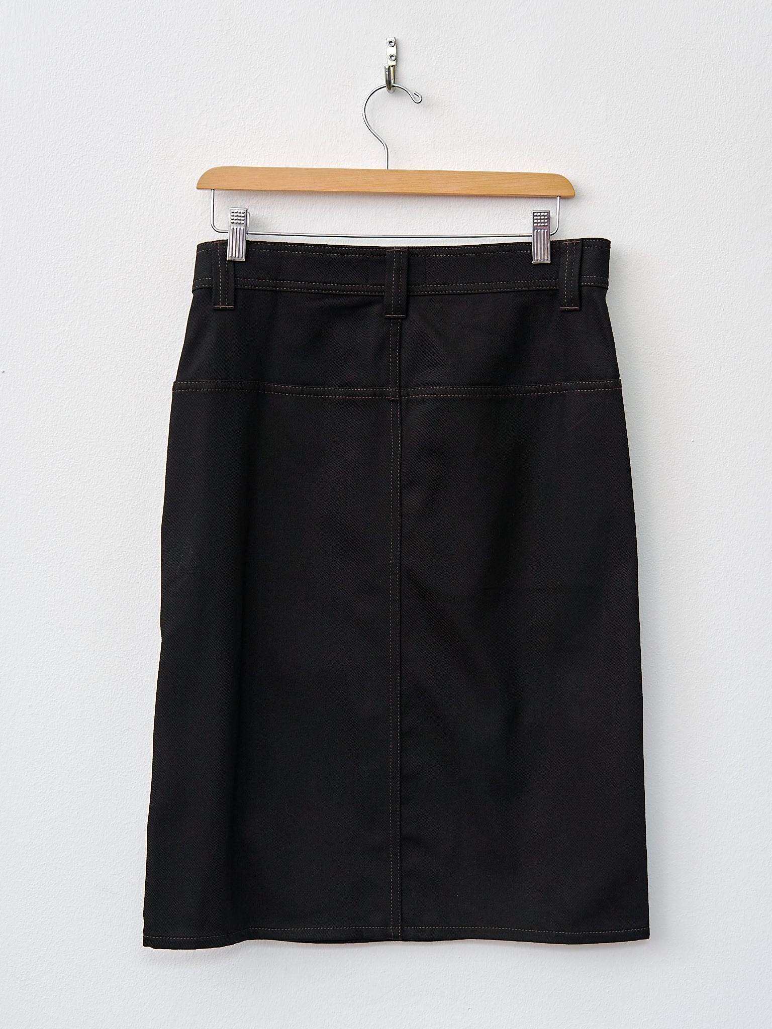 Straight Denim Skirt - Black - 6