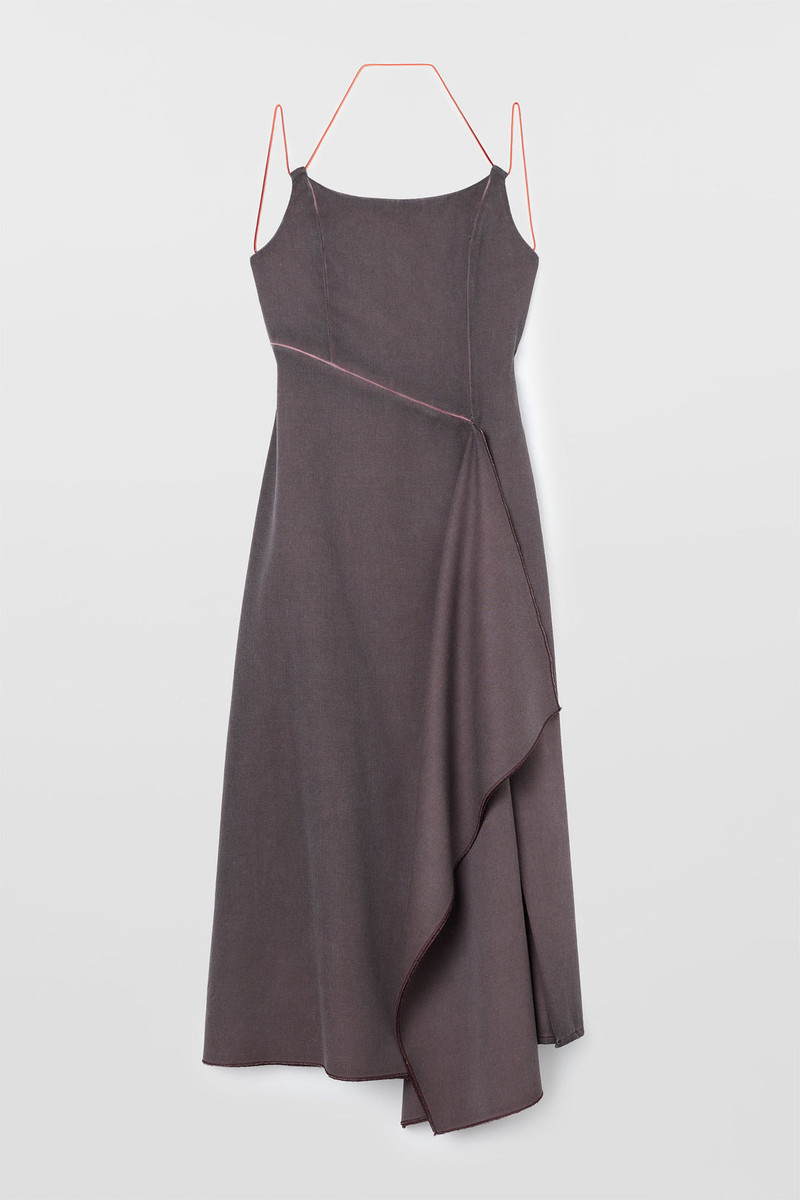 DRAPED DRESS / plum 1