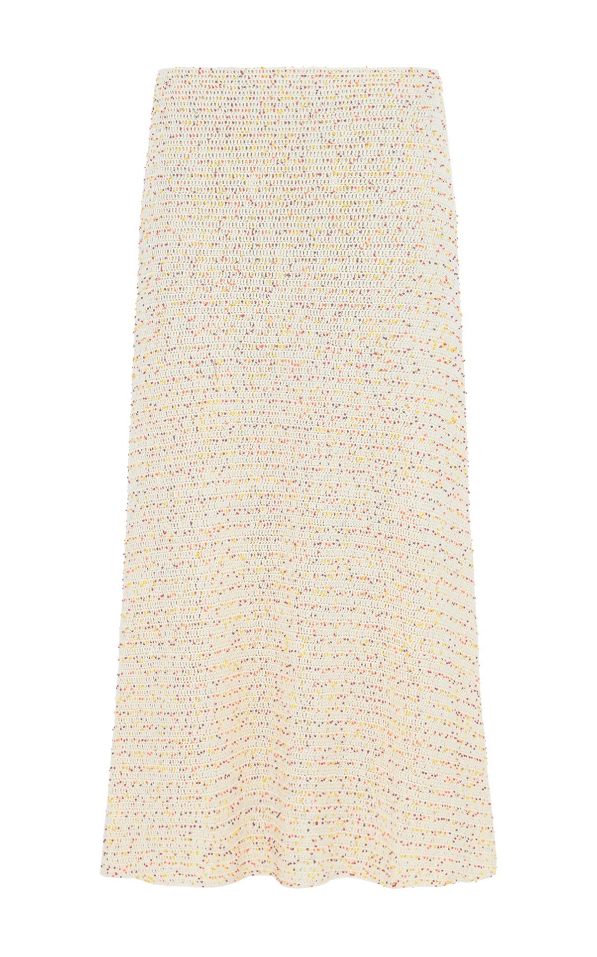 Pan Knit Maxi Skirt in Ivory Multi Beaded Cashmere - 1