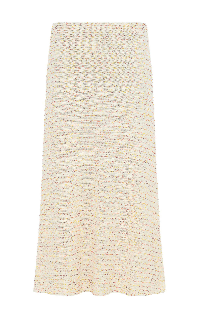 Pan Knit Maxi Skirt in Ivory Multi Beaded Cashmere 1