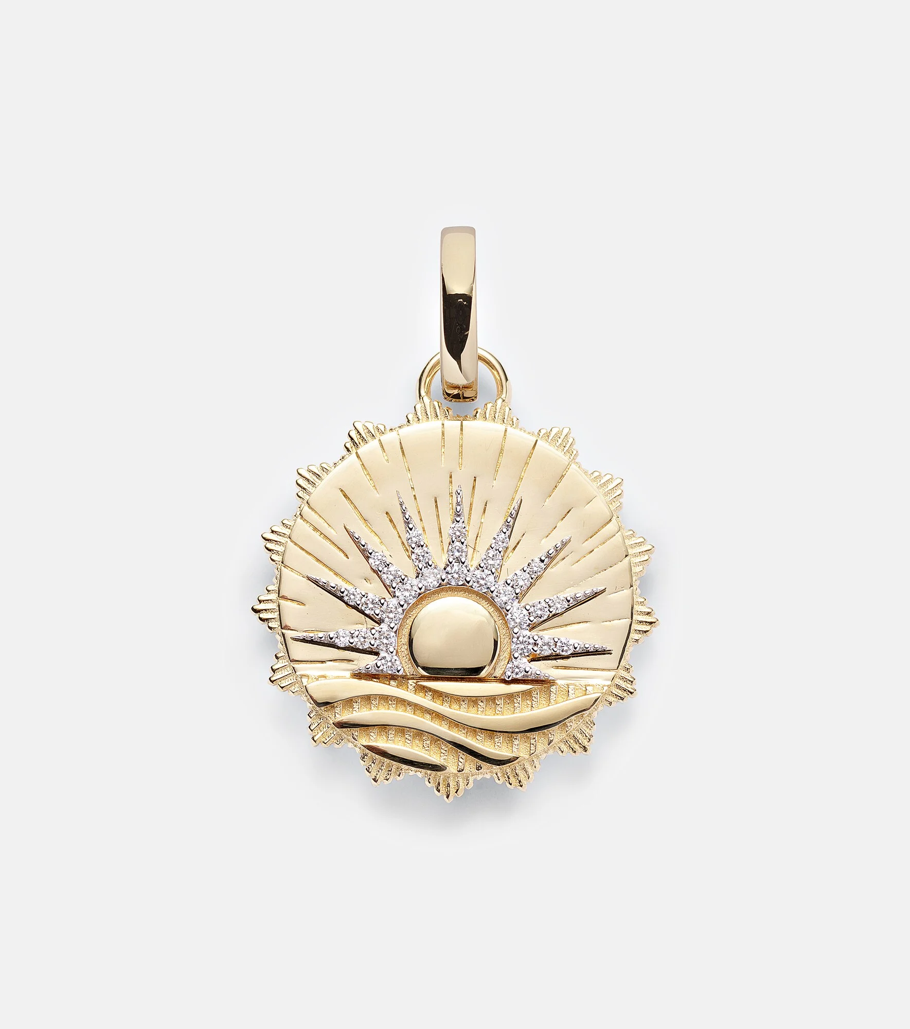 New Beginnings - Internal Compass 18kt gold pendant with diamonds - 1