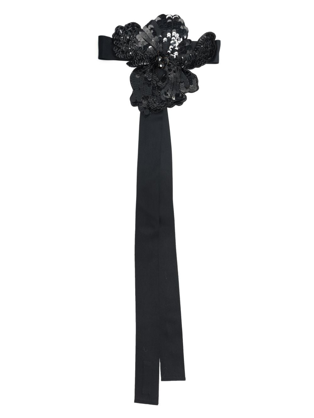 sequined floral-detail necklace - 1