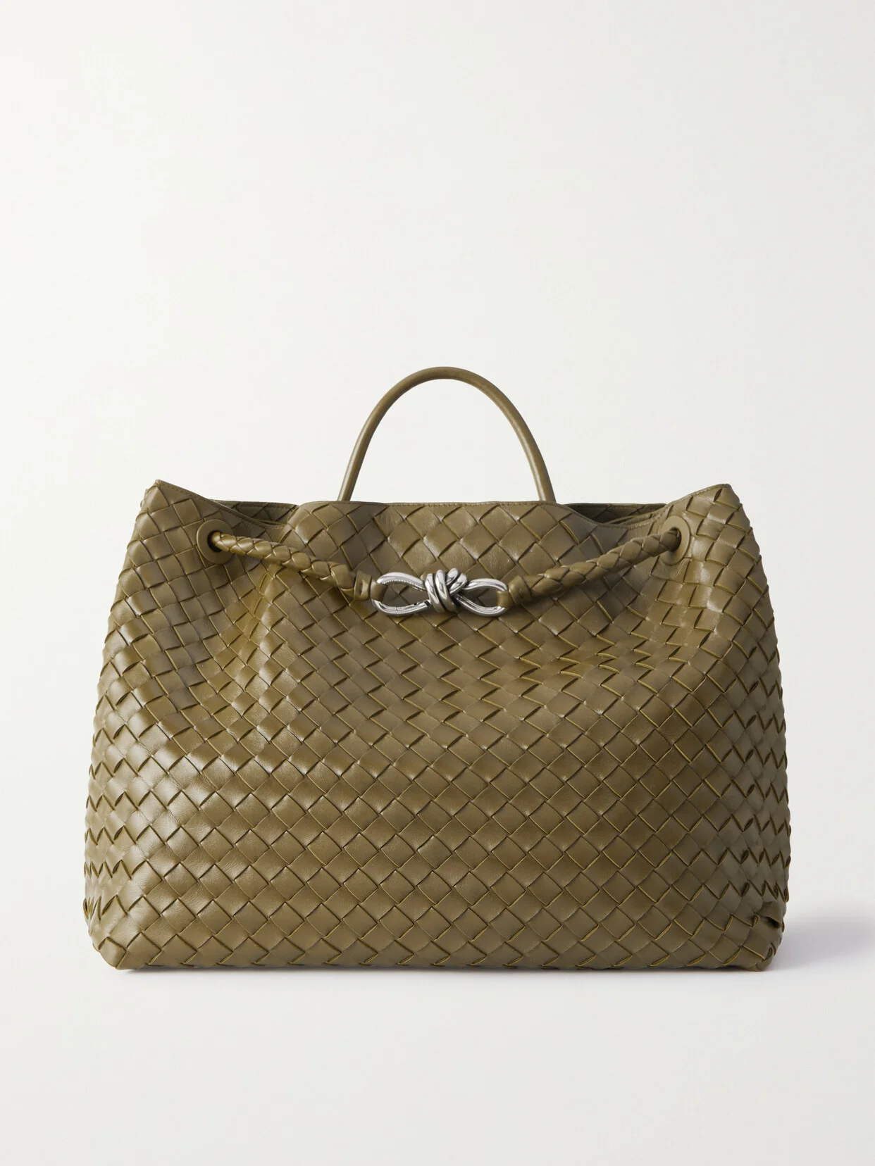 Andiamo Large Embellished Intrecciato Leather Tote - 1
